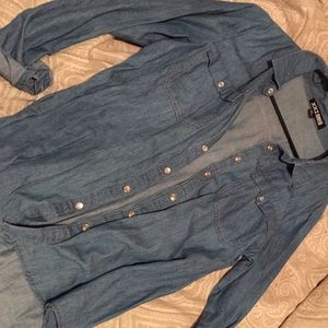 Denim button down