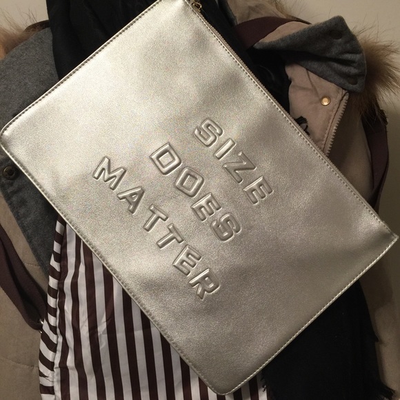 Brand New Size Does Matter Clutch - Silver