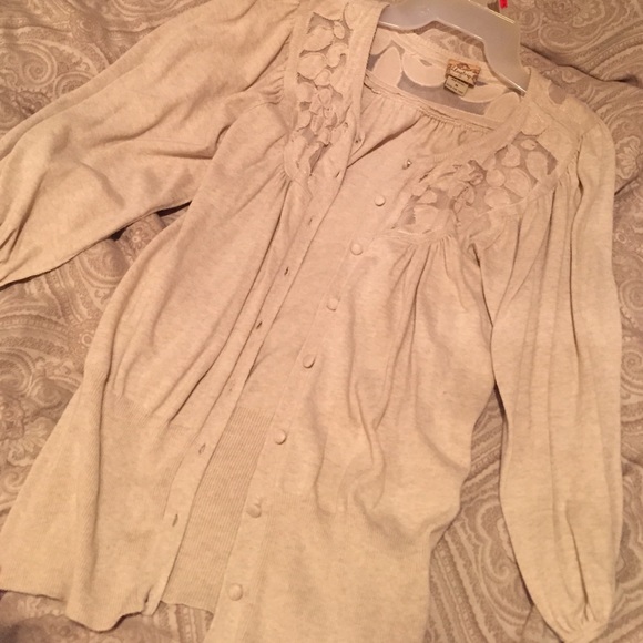 BKE Tan button down cardigan