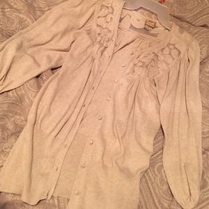 BKE Tan button down cardigan