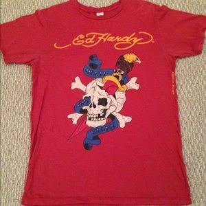♦️♦️Lot of (2) Men's Ed Hardy t shirts size L