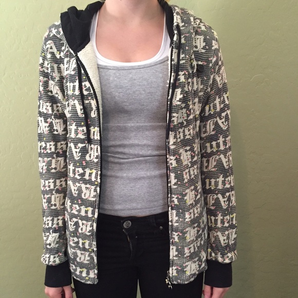 Printed full zip hoody