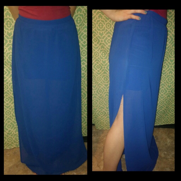 Blue maxi skirt