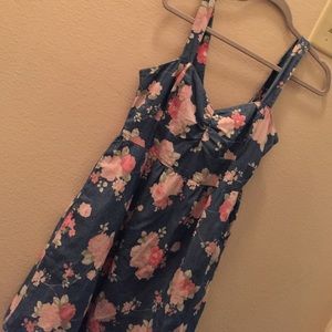 Floral denim dress