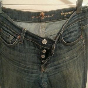 7 for all  man kind boy cut vintage  blue  jeans