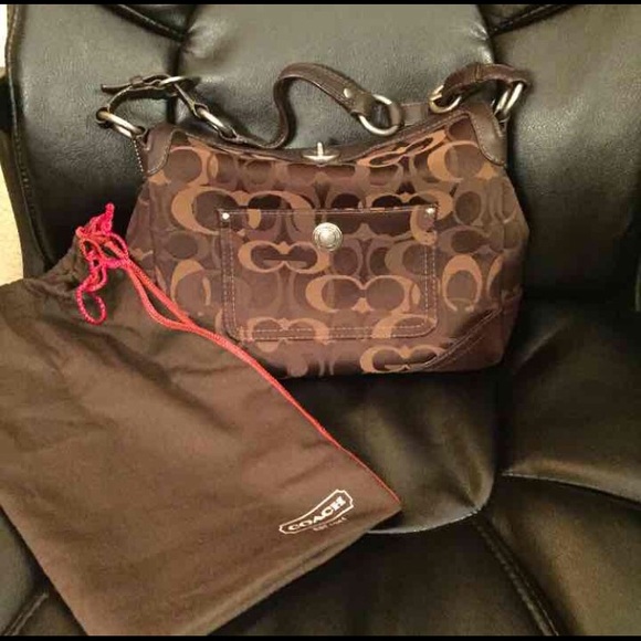 Brown Suede Coach Bag