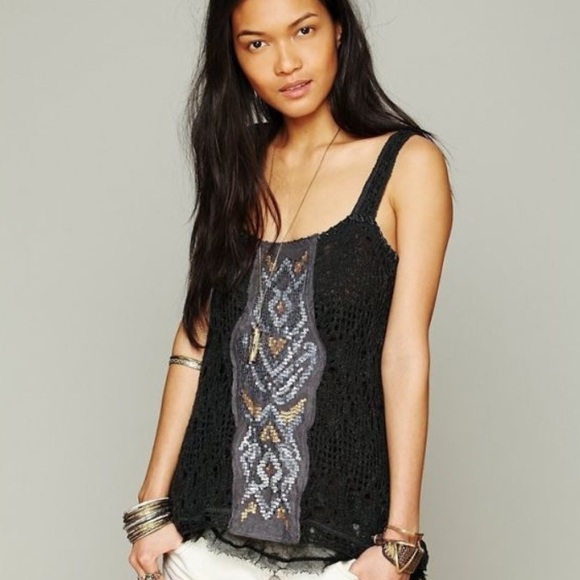 Free people knit tabletop with sequins