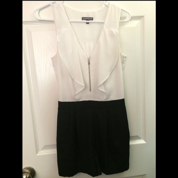 White and black romper