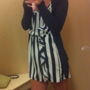 Black and white stripped tank-top dress.