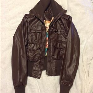Beautifully Lined Faux Leather Bomber Jacket