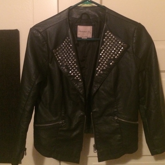 black studded leather jacket