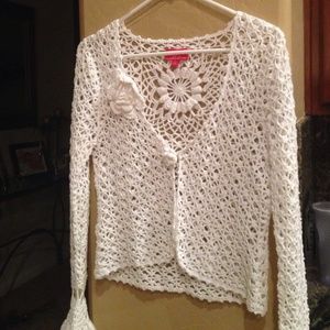 Oscar white crocheted sweater
