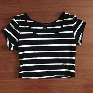 Black & White Crop Top