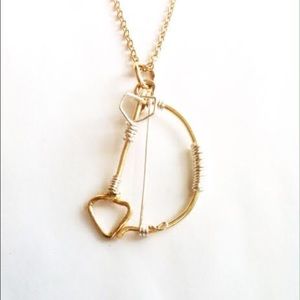 Mixed Metal Bow & Arrow Necklace