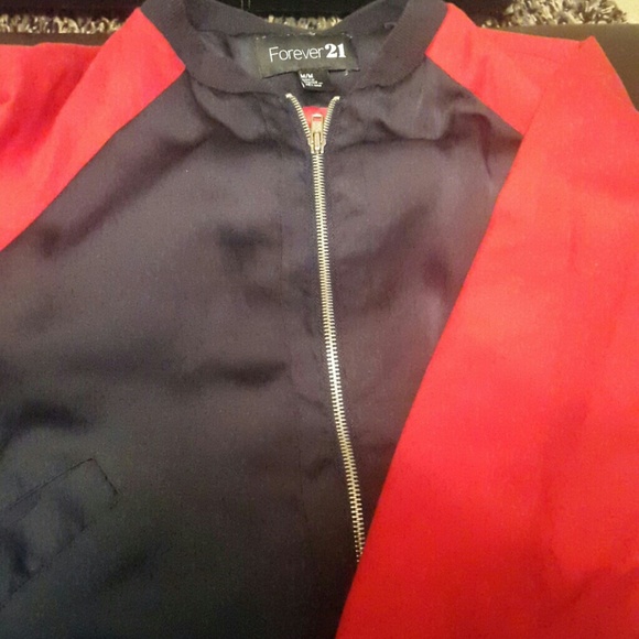 Lightweight blue and red baseball jacket