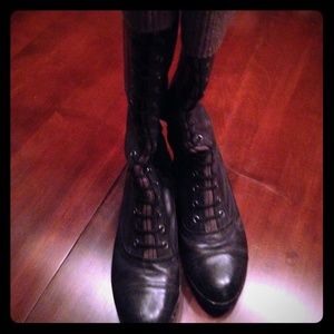 Dark grey, military style, zip side, boots