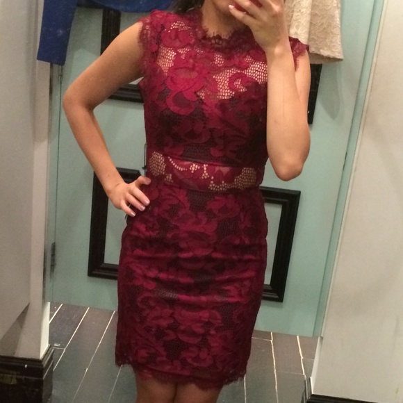 Red lace dress
