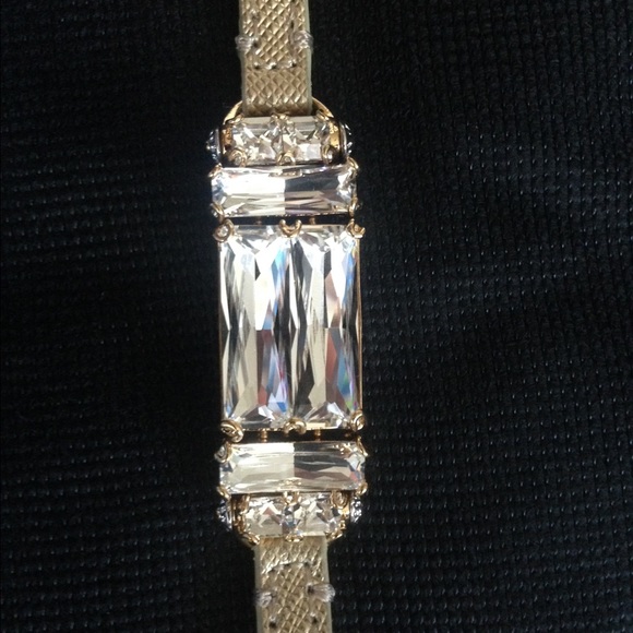 Henri Bendel Deco Gold Leather Strap Bracelet NWT - Picture 3 of 4