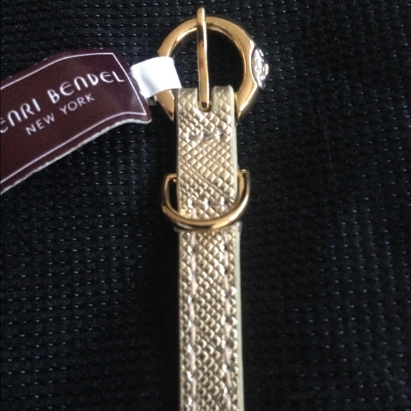 Henri Bendel Deco Gold Leather Strap Bracelet NWT - Picture 4 of 4