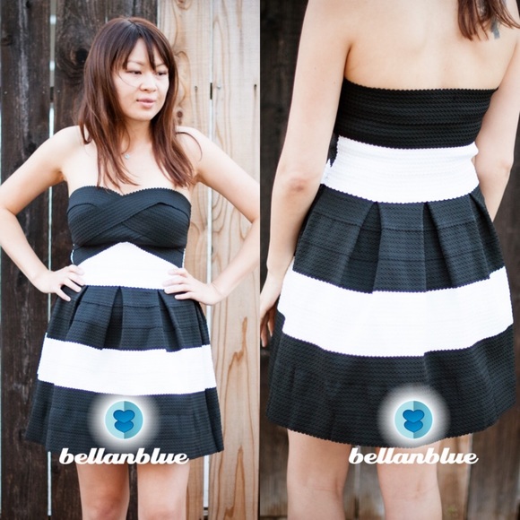 XX -The GRACE bandage dress - BLACK/WHITE - Picture 2 of 4