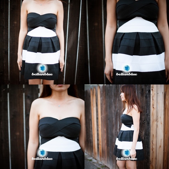 XX -The GRACE bandage dress - BLACK/WHITE - Picture 4 of 4