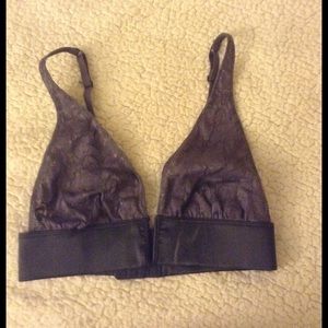 NWOT Free People gray lace v neck bralette