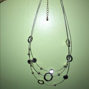 silver wire statement necklace