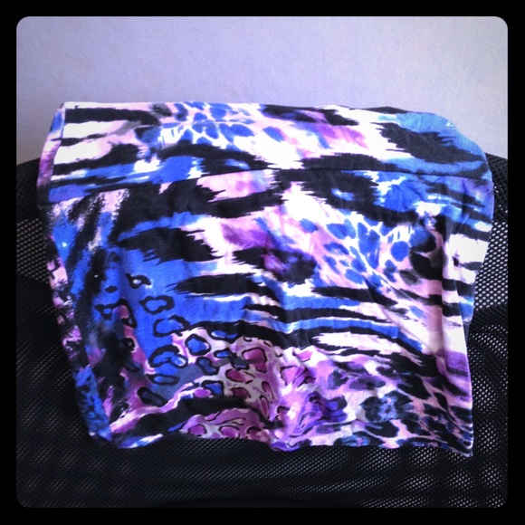 Purple and blue body con skirt