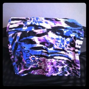 Purple and blue body con skirt