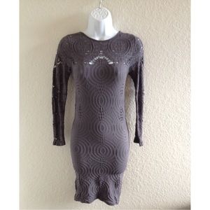 Stretchy bodycon style gray dress.