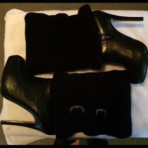 FINAL MARKDOWN Black leather sweater boots