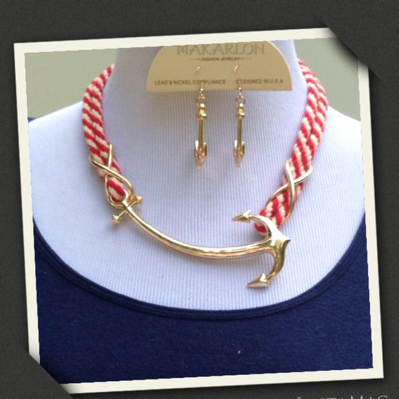 ⚓️New anchor Neck & Ear Set anchor rope Set
