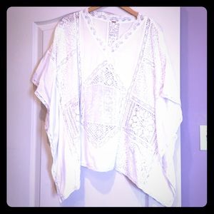 Free People lace and embroidered poncho top Free People lace and embroidered poncho top