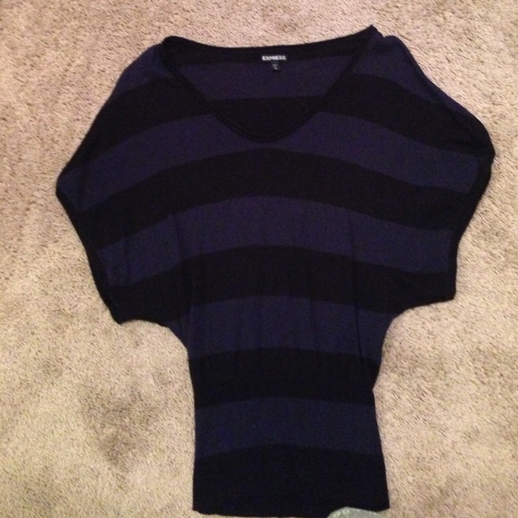Blue and black striped top