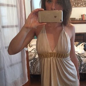 Xs sky halter top gold with gold accent