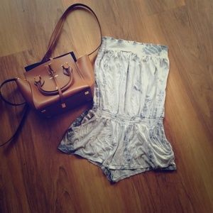 Multi blue tie dye romper