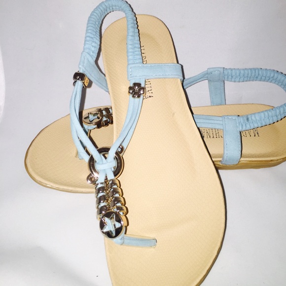 D & L Shoes - Turquoise Cute Bohemian Thong Sandals