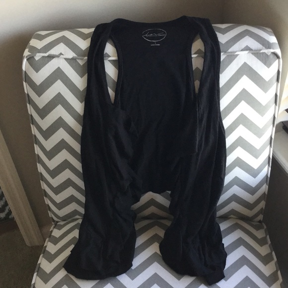 INC Black Ruffle Vest