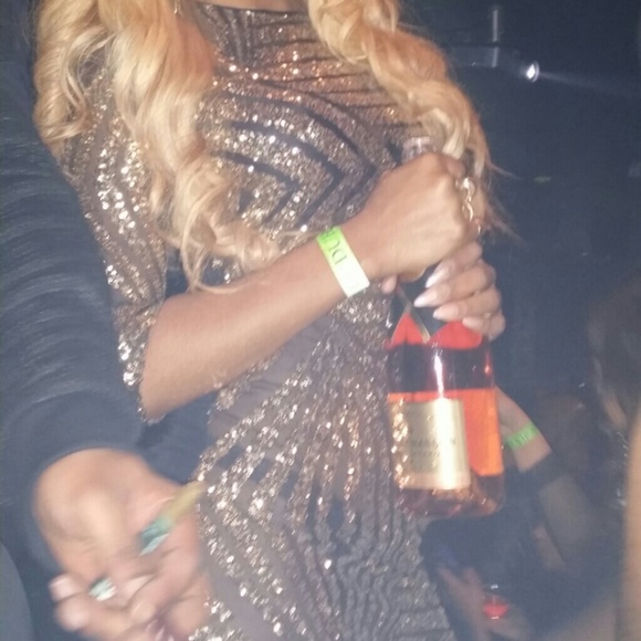 Sequined see through dress