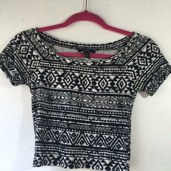 Tribal Print Crop Top