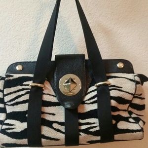 Kate Spade Ivory Black Zebra Animal Print Purse