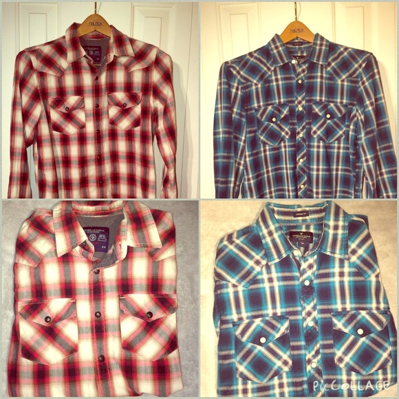 American eagle plaid shirt bundle