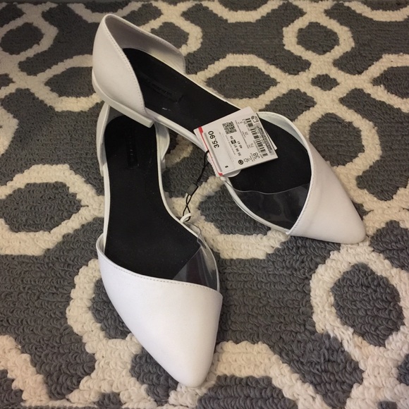 Zara Trufaluc Footwear Collection : Flat (White)