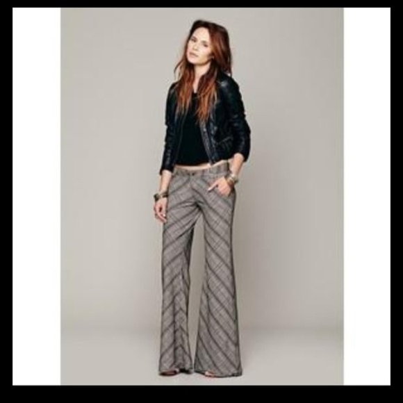 Free people plaid flare pants