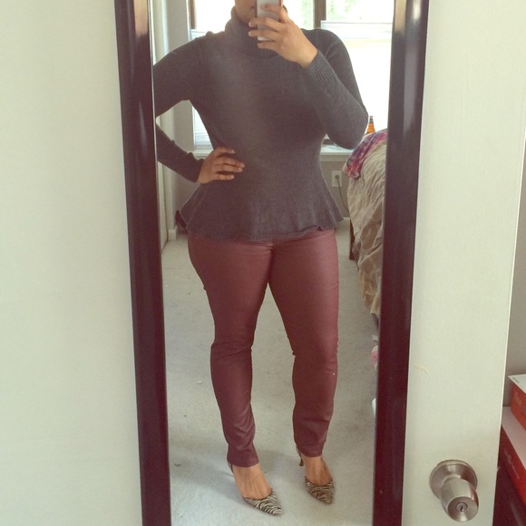 Oxblood Coated Denim