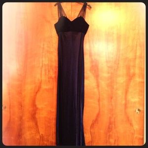 Purple Gown with Strappy Detail