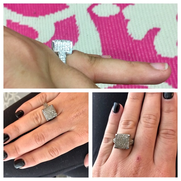 Absolutely Stunning C.Z. Unique Cube Ring-7 or 8 - Picture 5 of 5