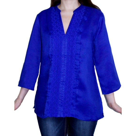 100% Linen Crochet Tunic
