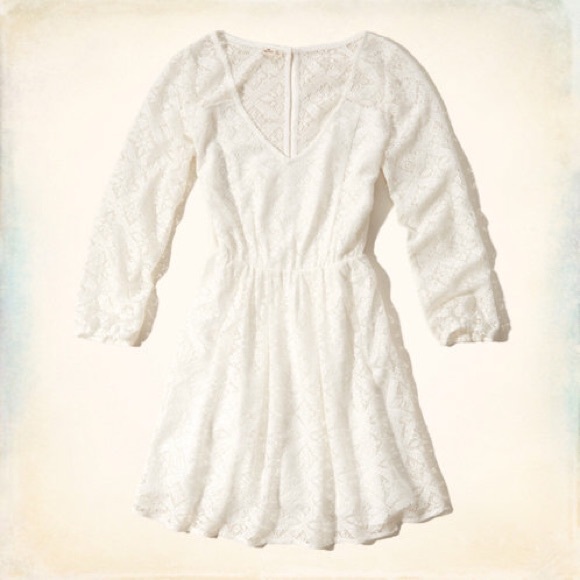 SOLD Hollister Calabasas White Lace Dress - Size M - Picture 1 of 3