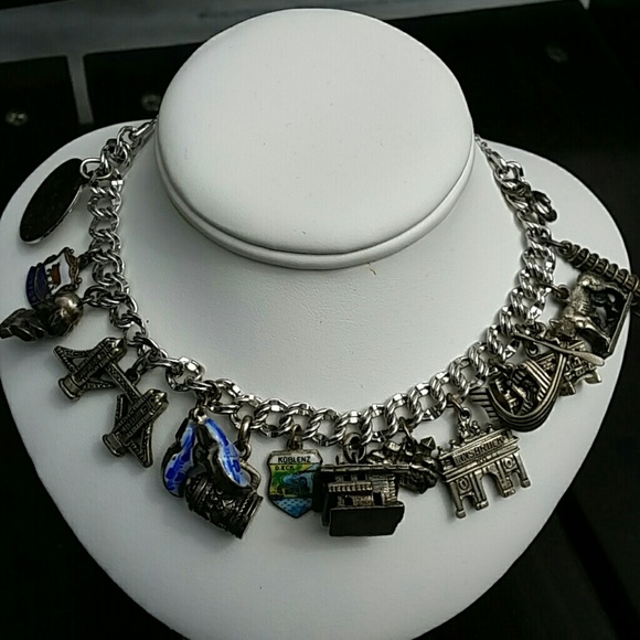 Jewelry - Vintage Cruise Charm Bracelet European Silver
